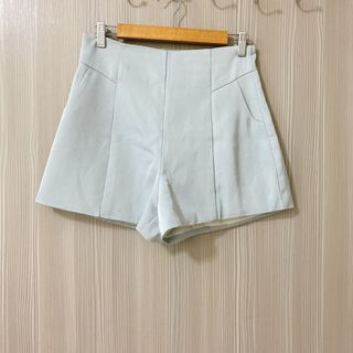 緞面藍 西裝挺版短褲