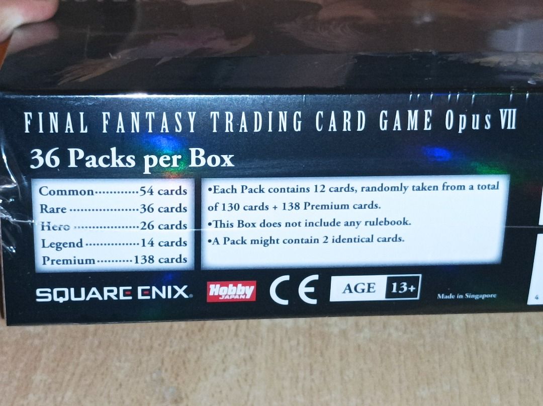 黑) 英文版全新原盒未開封Square Enix Final Fantasy FF Trading Card