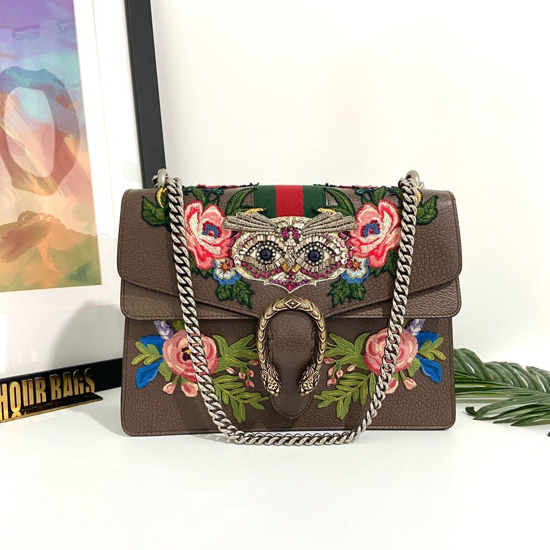 Authentic Gucci Dionysus Medium Owl Embroidered Shoulder Bag