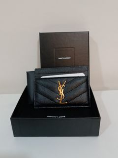 💯 AUTHENTIC YSL LARGE WALLET ON CHAIN (WOC) DARK BEIGE GHW