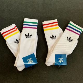 Adidas solid crew socks rainbow 高筒襪🌈  1pack 2對2款色64165566238211110