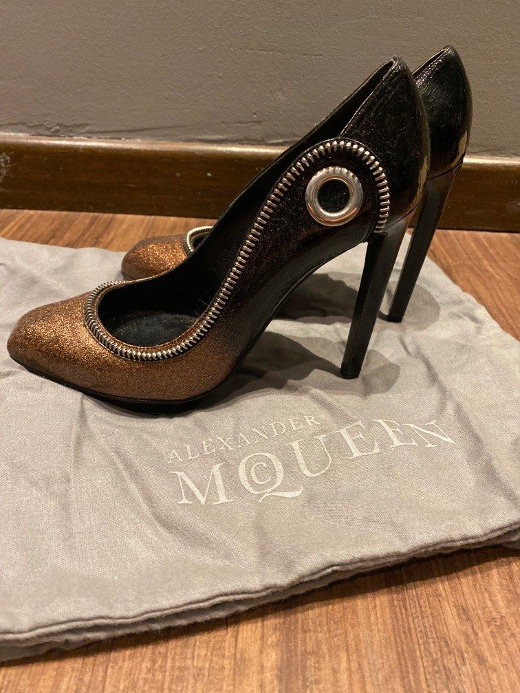 Alexander McQueen glitter heels Women s Fashion Footwear Heels
