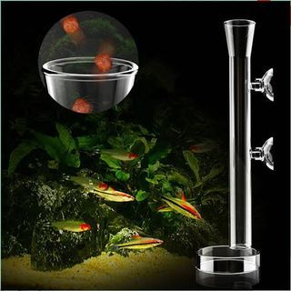 Aquarium Glass Feeder Tube Dish Set 25cm