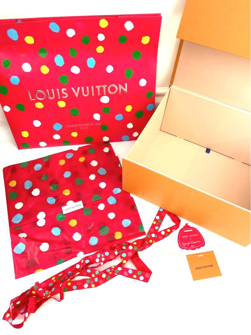 Louis Vuitton Yayoi Kusama Green Dotted Shopping Bag,Box Ribbon