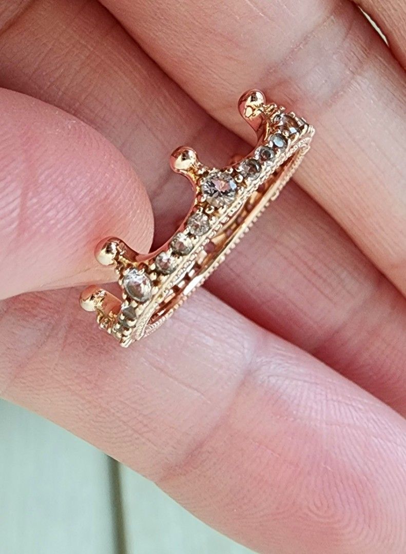 Authentic Pandora Rose Pink Sparkling Crown Ring Size 50 Women s Fashion Jewelry Organisers Rings on Carousell