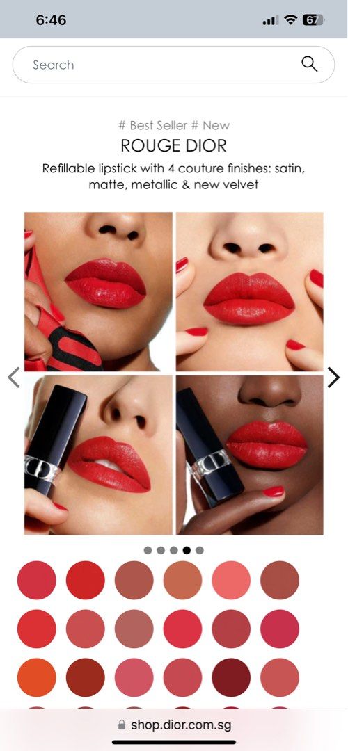 Authentic Rouge Dior 999 Satin mini, Beauty & Personal Care, Face