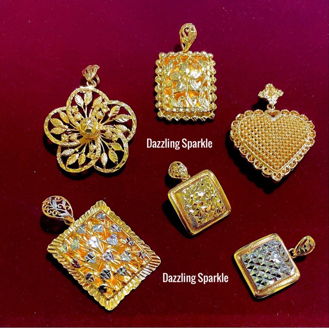 Pendants 100 Bangkok premium 999.9 916 Gold plated Mixed each