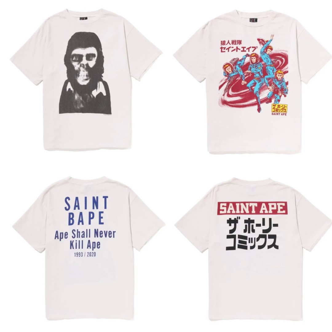 Bape x Saint Mxxxxxx Michael ape skull tee t-shirt