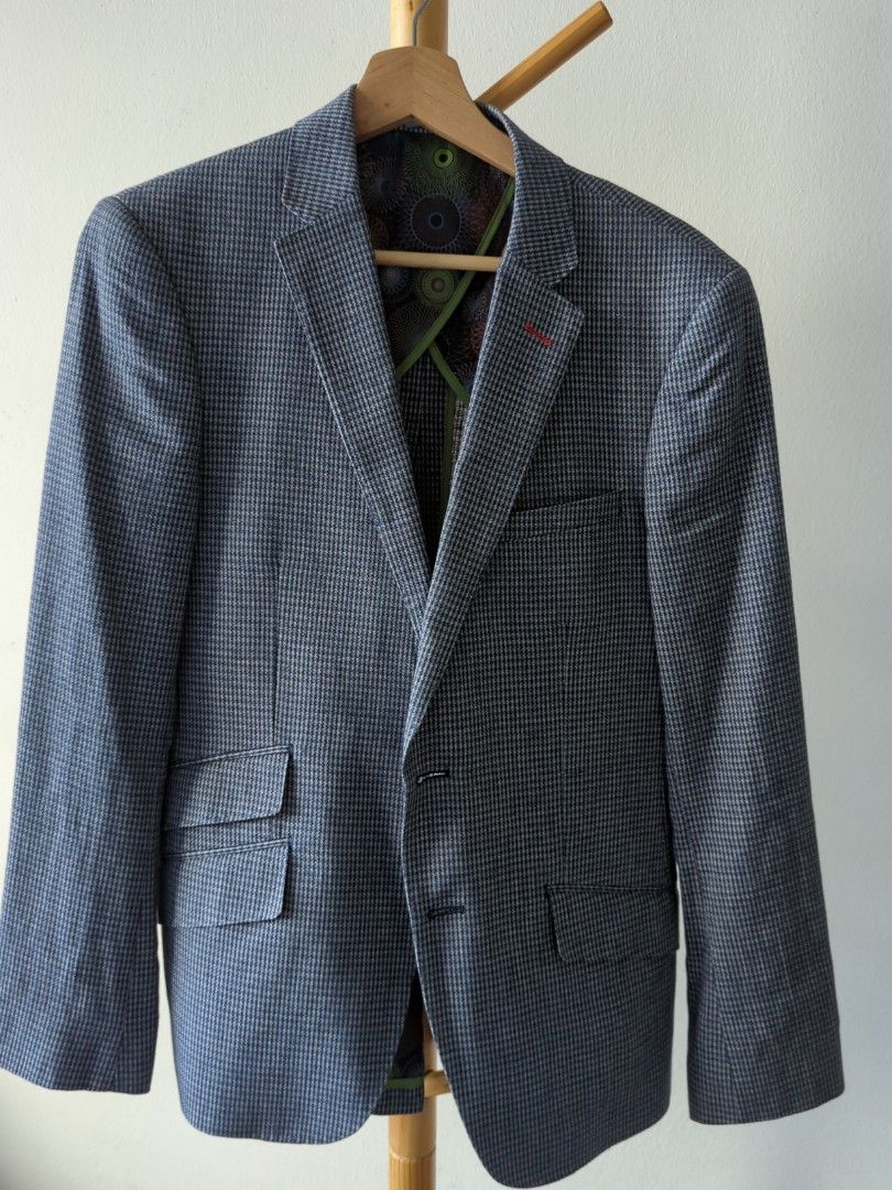Checkered blue blazer sales