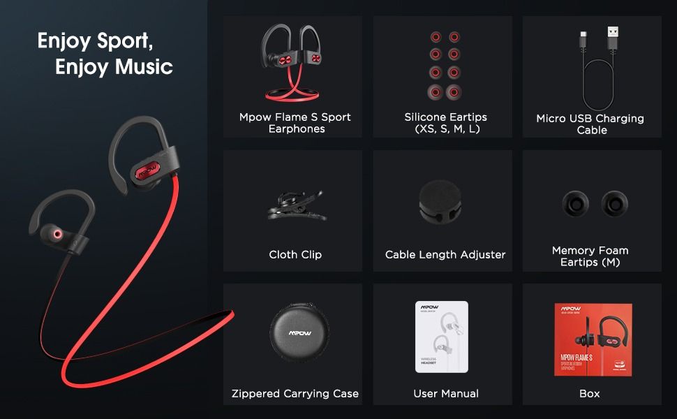 BNIB MPOW MPBH088ER Flame S Bluetooth 5.0 aptX HD Technology