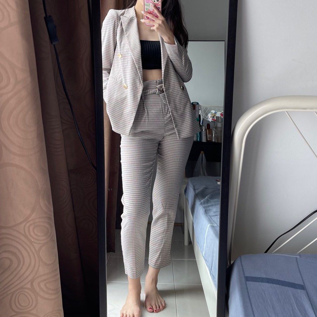 BNWT Miss Selfridge Plaid Suit Set Women s Fashion Dresses