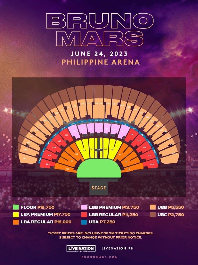 BRUNO MARS IN PHILIPPINES 2023 (Category: Events Tickets) located in Manila. Submitted by labronjames33 (Listing ID 1229172116, Image 3). Description: SELLING/WTS/LFB Bruno Mars in Bulacan 2023 Day 1 June 24, 2023 FLOOR STANDING 11 tickets available on-hand Meetup para mapaverify PM lang po.