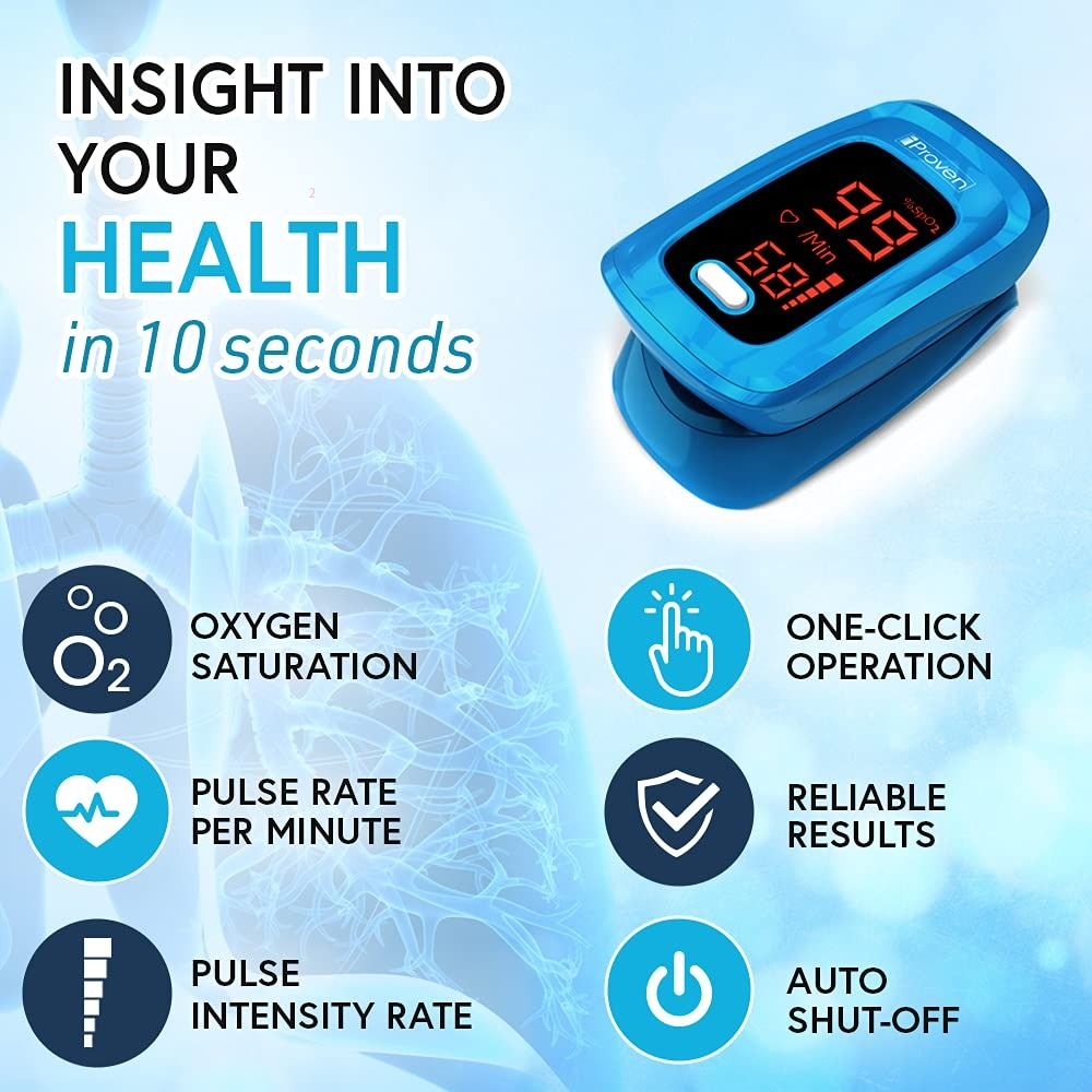 [C0325] iProven Blood Oxygen Monitor, Fingertip Pulse Oximeter