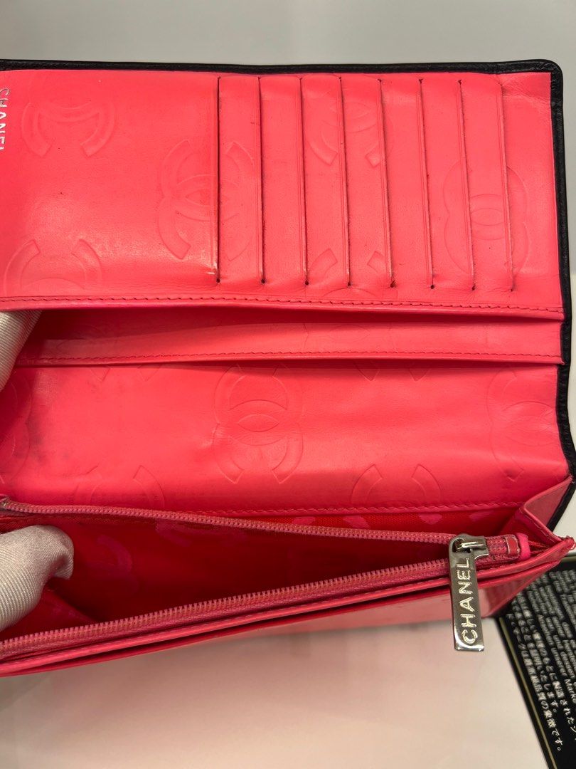 CHANEL Cambon Zip Long Wallet Black Calfskin Silver Hardware 2012 - BoutiQi  Bags