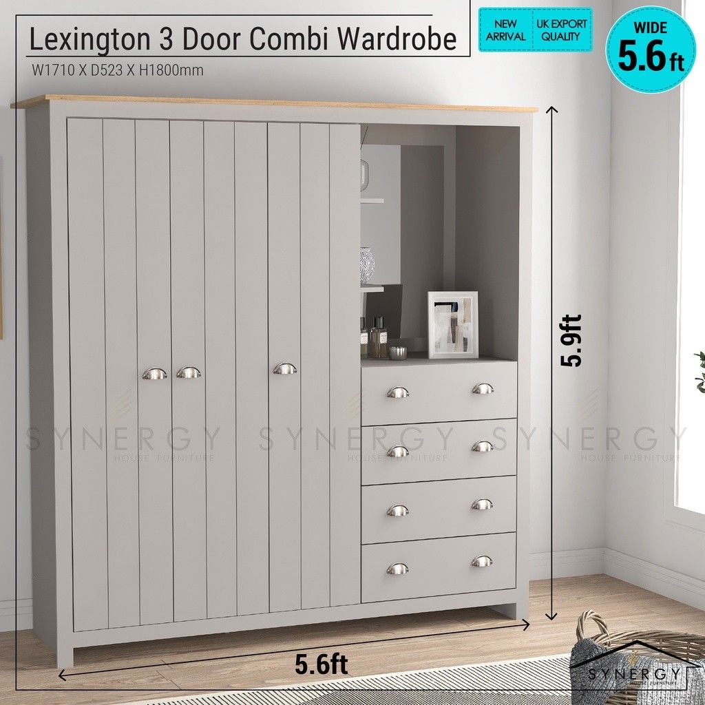 Check out Lexington Collection Wardrobe 3 Door Wardrobe with