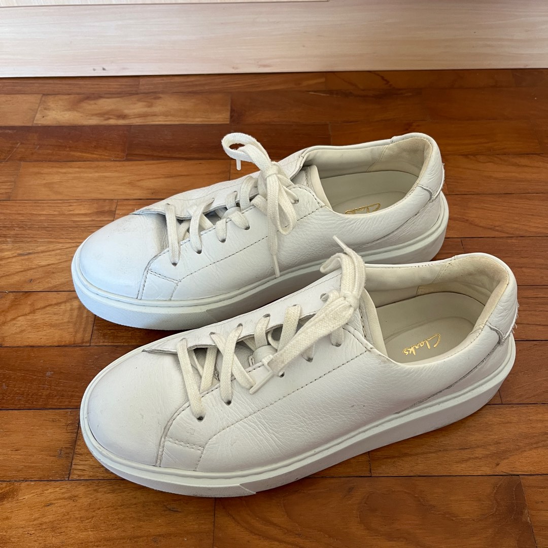 White deals leather clarks