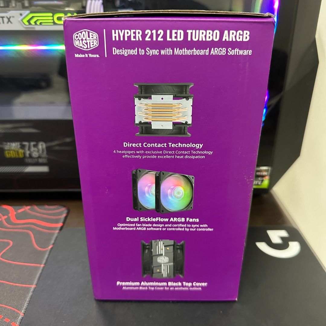 Cooler Master Hyper 212 Turbo ARGB CPU Cooler, Computers & Tech, Parts