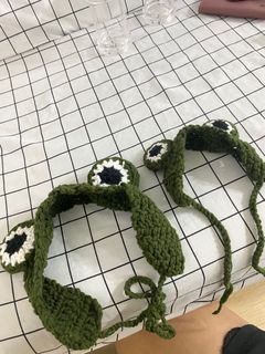 Baby crochet frog  headband