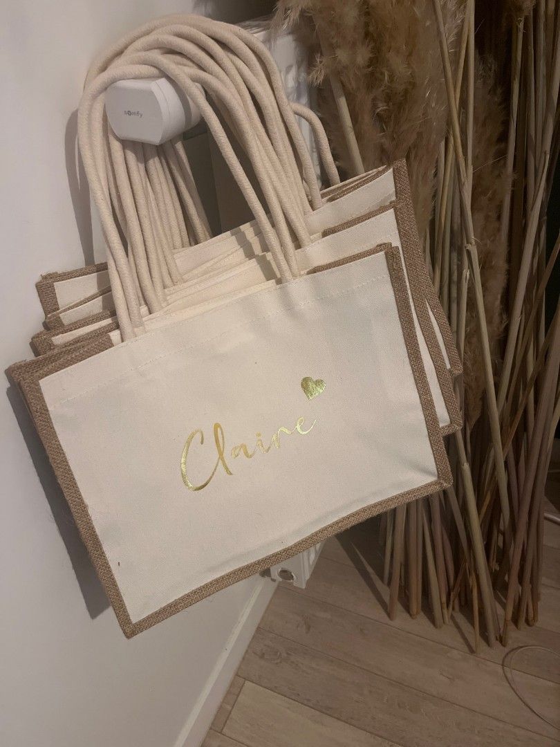 Custom beach tote bag Personalised bridesmaid bachelorette bridal