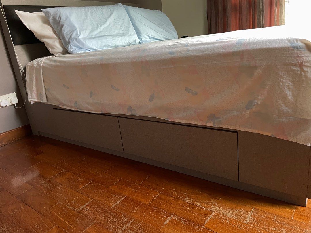 Custom Made Bed Frame Queen Drawers, Furniture & Home Living, Furniture