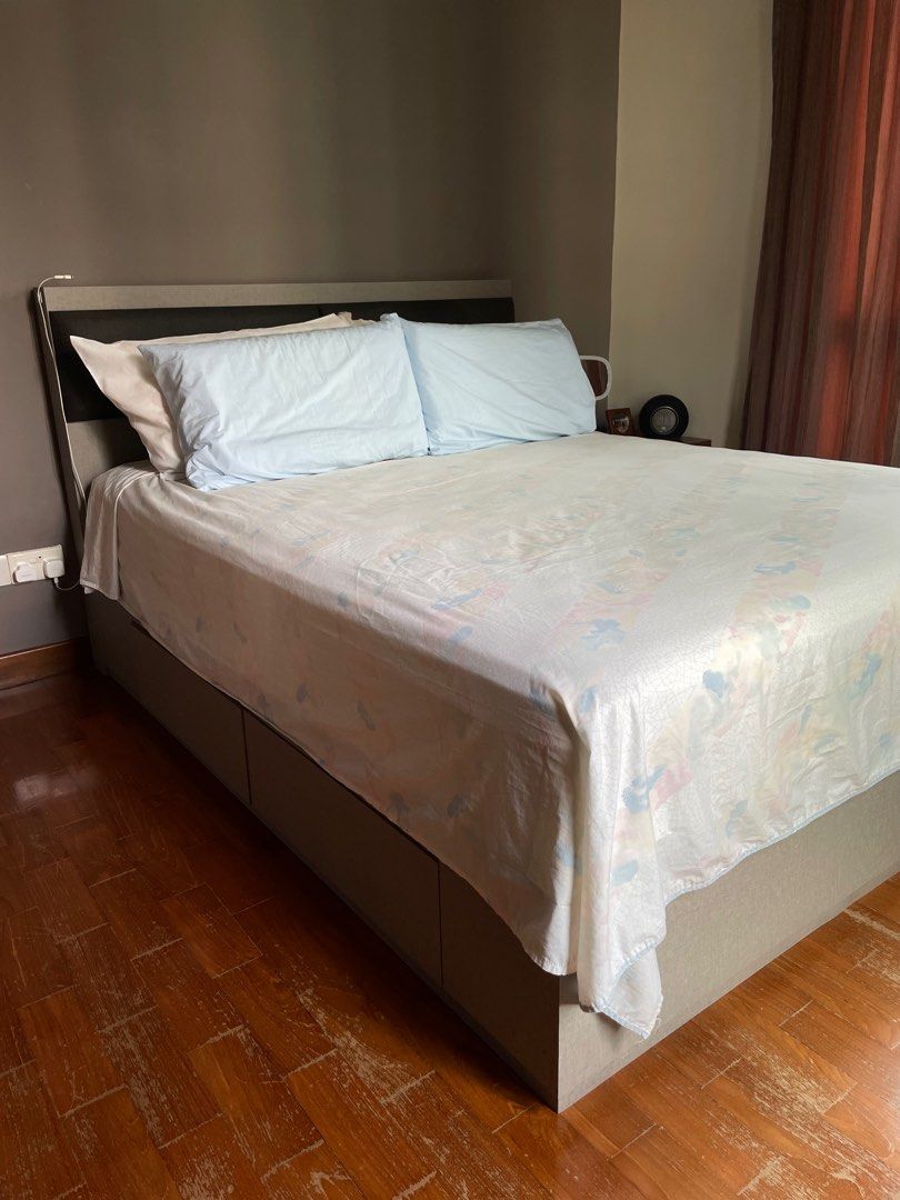 Custom Made Bed Frame Queen Drawers, Furniture & Home Living, Furniture