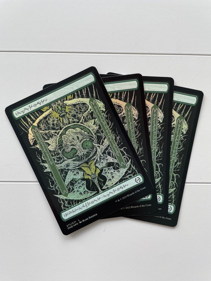 FOIL Phyrexian One Basic Lands Full Art, Hobbies & Toys, Toys & Games on Carousell