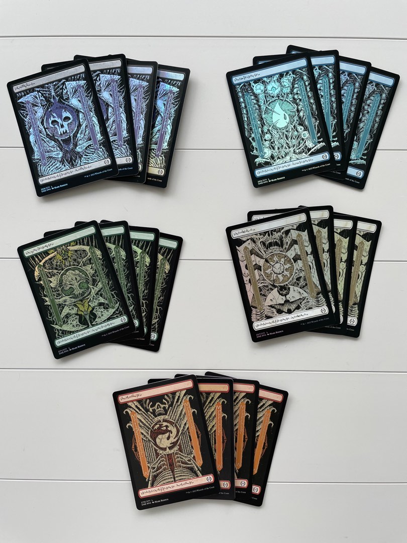 FOIL Phyrexian One Basic Lands Full Art, Hobbies & Toys, Toys & Games on Carousell
