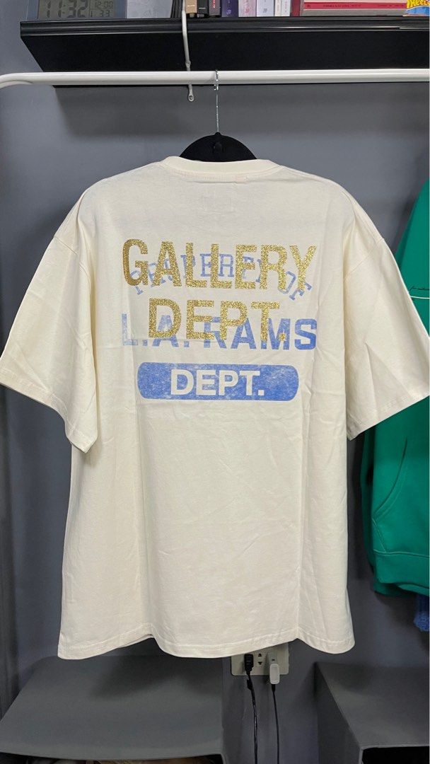 Gallery Dept. x LA Rams Sun Faded Black Tee,T-Shirts & Polos