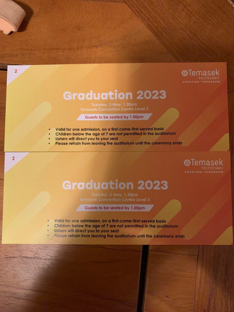 Graduation tickets 2023 Temasek Polytechnic, Tickets & Vouchers, Event ...