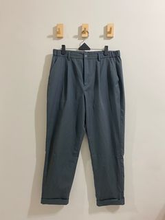 『二手』GU 打褶錐形褲 深灰色