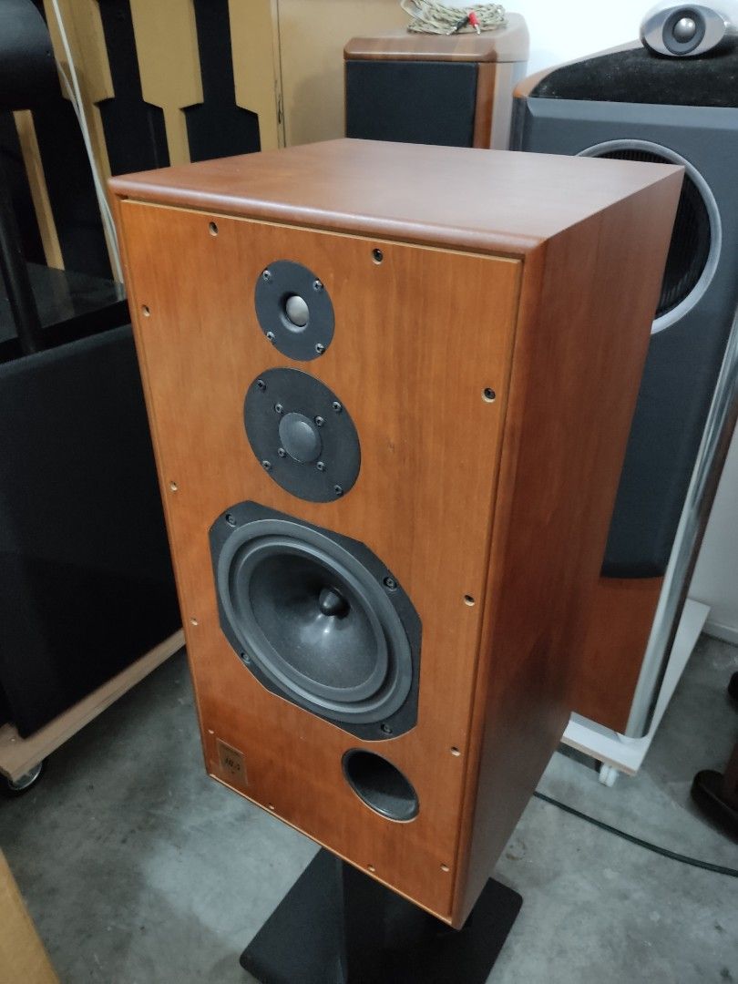 Harbeth SHL5 30th Anniversary speakers with boxes and Target Stands