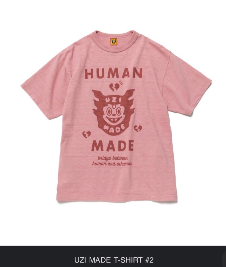 Humanmade UZI Tee PINK, 男裝, 上身及套裝, T-shirt、恤衫、有領衫