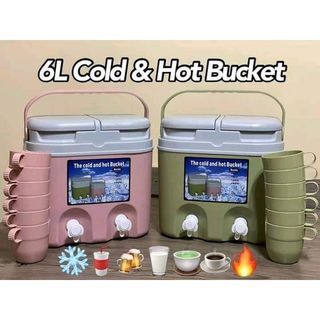 ICE BUCKET HOT or COLD WATER JUG COOLER WITH 2 FAUCET 0288-6 47617328