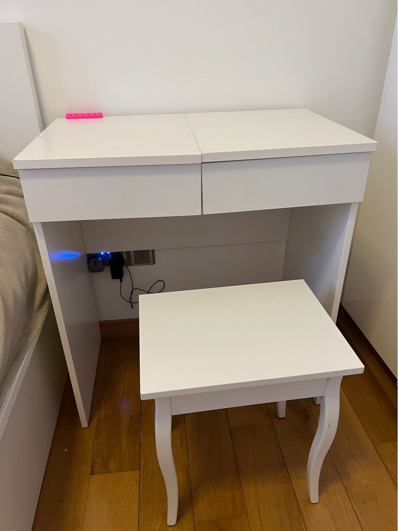 IKEA Brimnes dressing table with stool, Furniture & Home Living