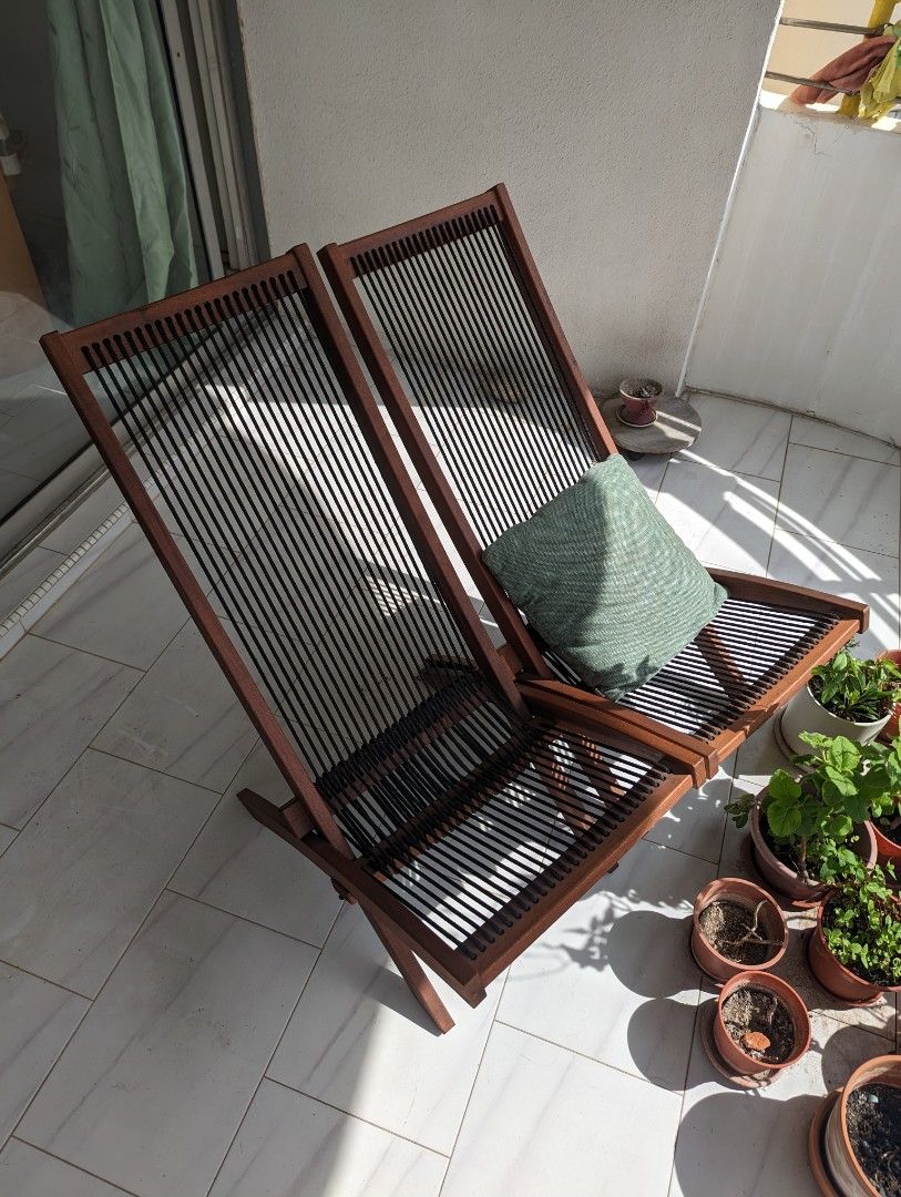 Ikea brommo outdoor foldable reclining chair lounger Furniture