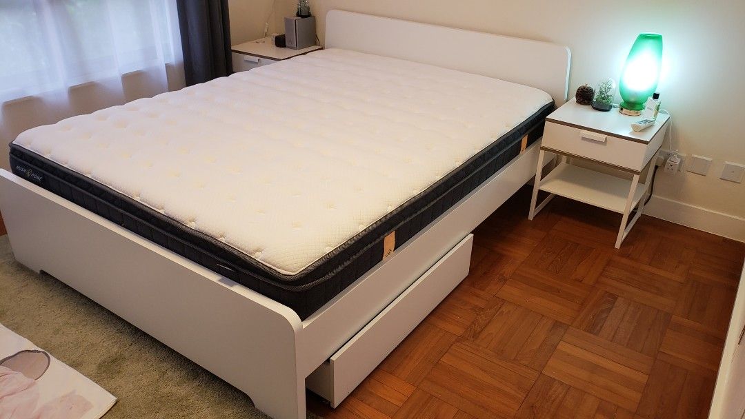 Malm bed frame with store 2 storage boxes
