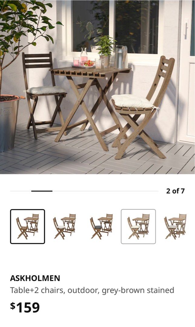 IKEA outdoor furniture set (ASKHOLMEN), Furniture & Home Living