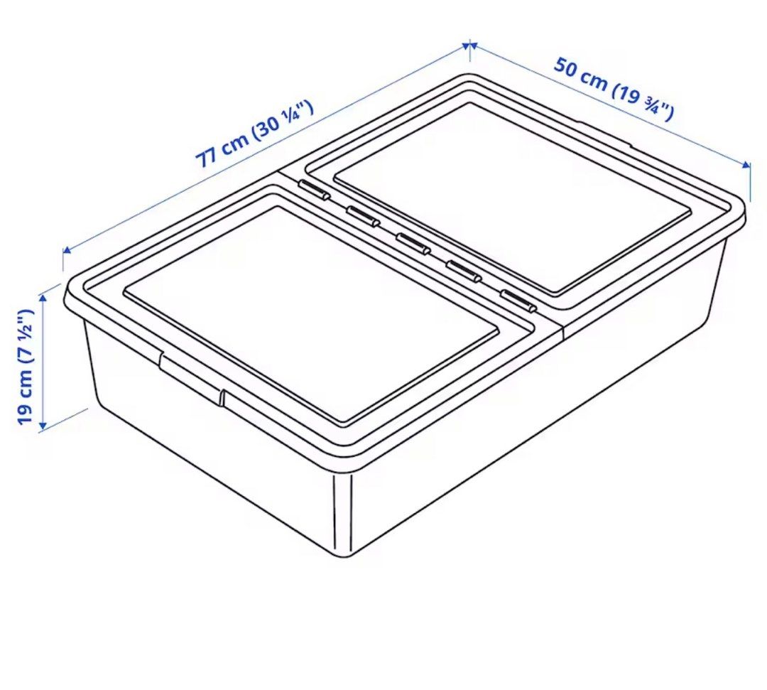 IKEA sockerbit storage box with lid (3 units), Furniture & Home Living