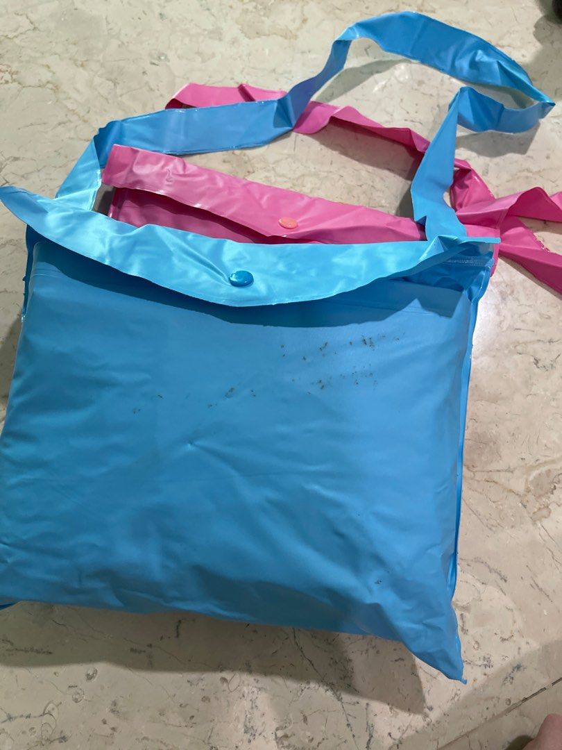 Jas hujan anak raincoat model poncho biru miniso on Carousell