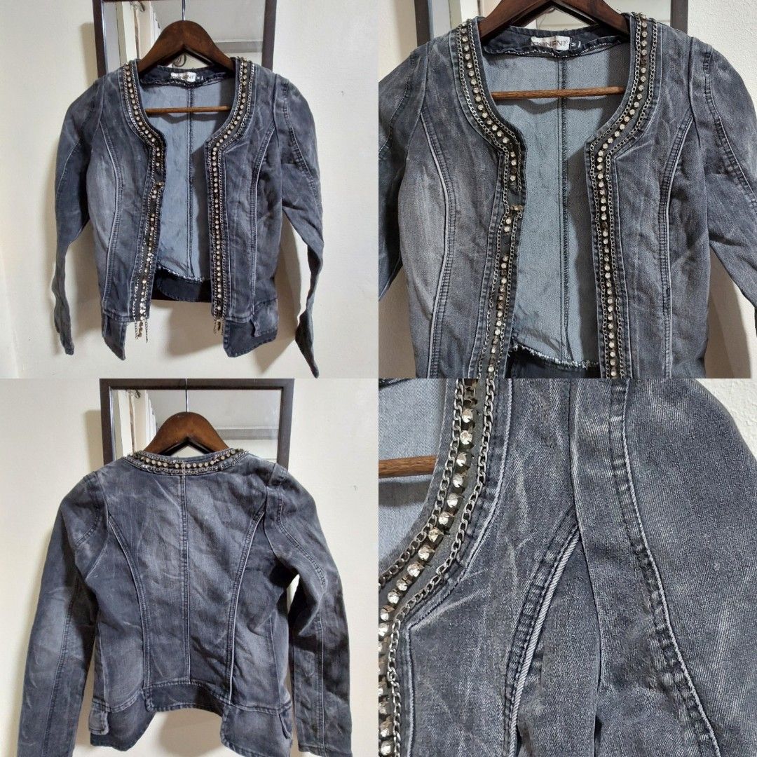 Louis Vuitton denim jacket, Women's Fashion, Coats, Jackets and Outerwear  on Carousell