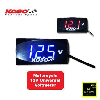 KOSO VOLT METER Voltmeter 12V 24V DIGITAL LED CAR MOTORCYCLE LORRY 12V VOLTAGE Yamaha Honda NmAX Xmax Sniper Jupiter MX