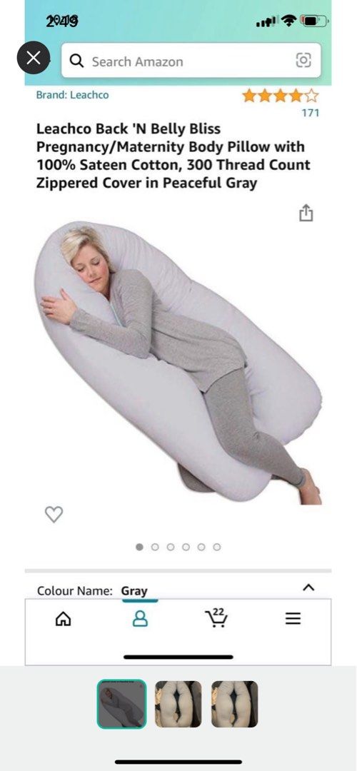 Leachco Back 'N Belly Original Maternity Contoured Body Pillow, Babies