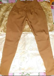 Light Brown High Waist Trouser Pants