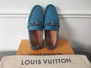 Louis Vuitton Blue Leather Hockenheim Loafers Size 43