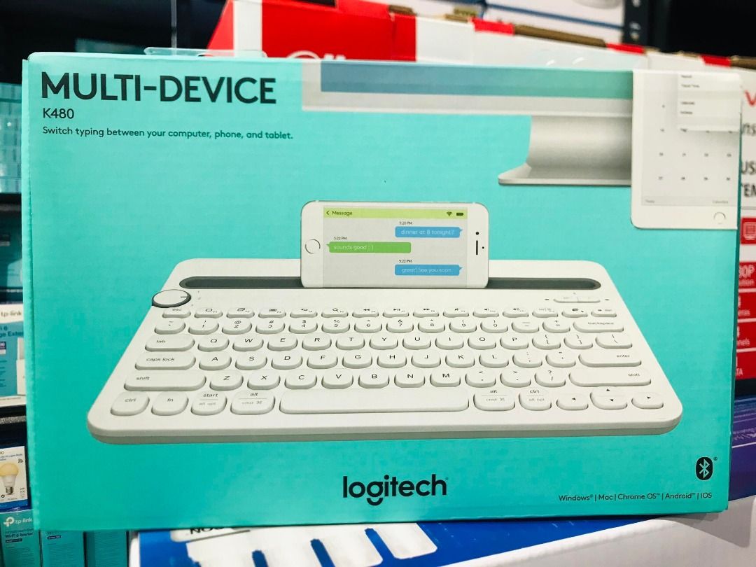 Logitech K480 Bluetooth Multi-Device Keyboard (White), Computers & Tech ...