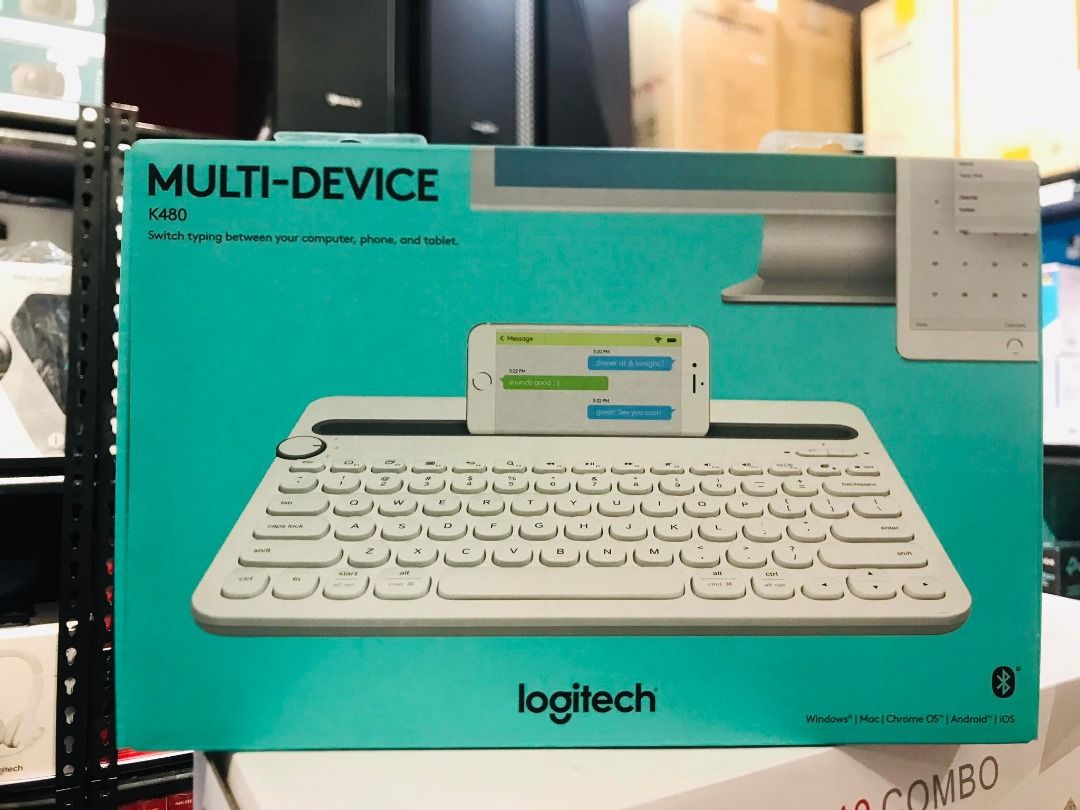 Logitech K480 Bluetooth Multi-Device Keyboard (White), Computers & Tech ...