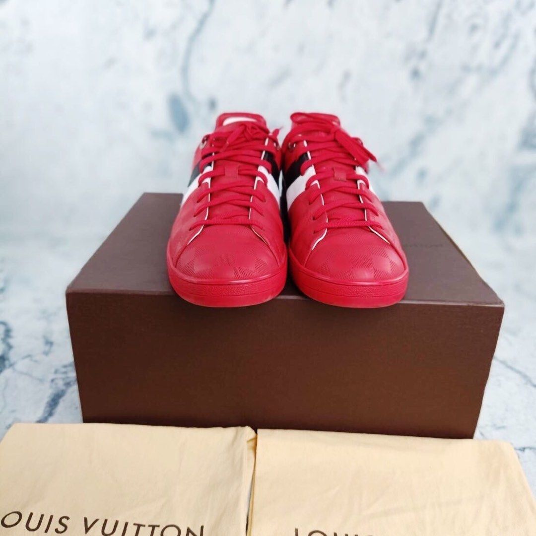 Louis Vuitton Red Suede And Leather Damier Infini Frontrow