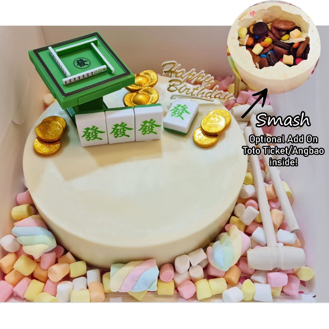 Mahjong Chocolate Smash Pinata Cake, Food Drinks, Homemade Bakes