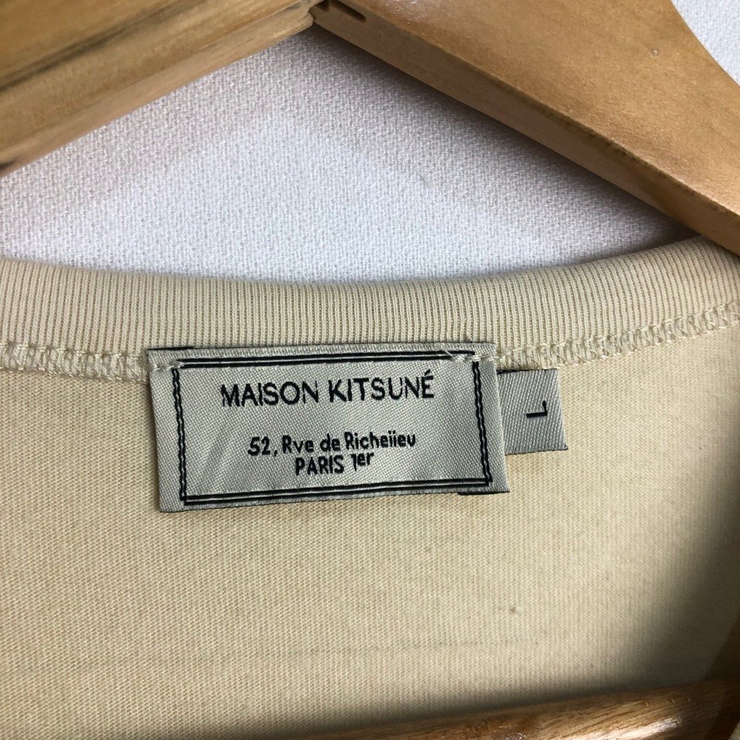Maison Kitsune Rainbow Profile Fox Embroidery (Beige) on Carousell