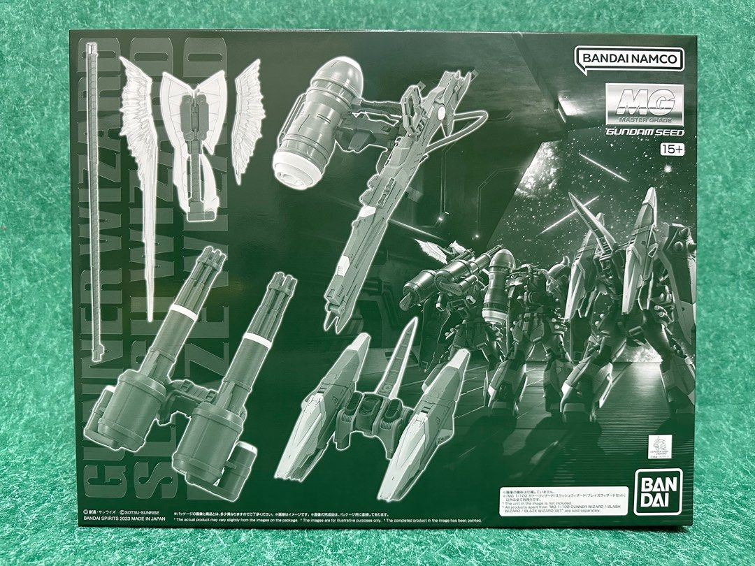 MG 1/100 Gunner Wizard / Slash Wizard / Blaze Wizard Set Zaku (Gundam Seed Destiny) (Category: Gundam Model Kits) located in Singapore. Submitted by hobbylounge (Listing ID 1222978463, Image 1). Description: MG 1/100 Gunner Wizard / Slash Wizard / Blaze Wizard Set - BNIB, all runners sealed - Price fixed - Self-collect at meet-up locations below or add $5 for delivery.